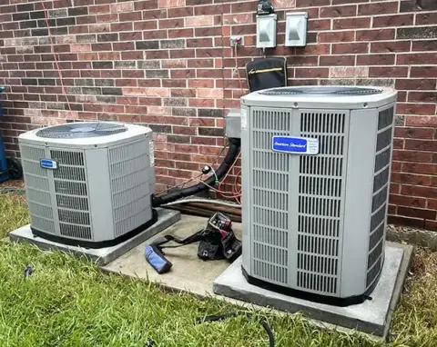 Two American Standard HVAC units that MAK Comfort installed in Santa Fe TX