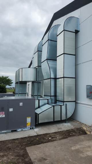 Out door package unit duct