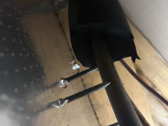 Nail through line set 