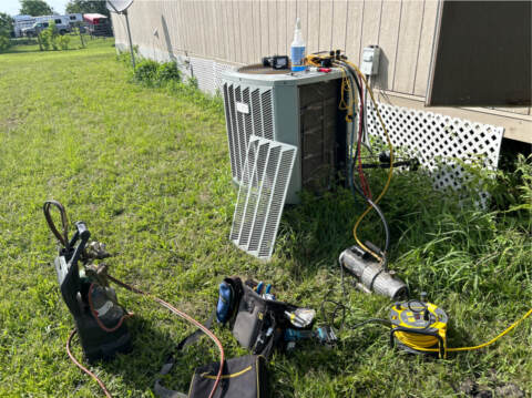 Out door Trane condenser