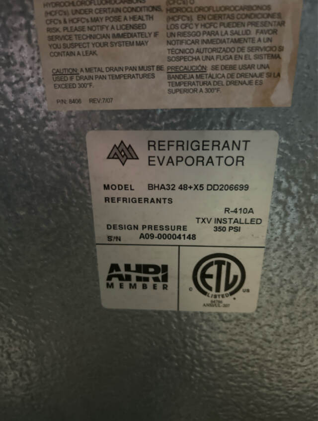 Evaporator coil 